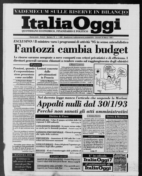 Italia oggi : quotidiano di economia finanza e politica